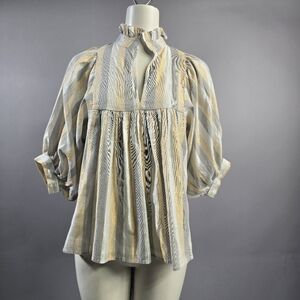 Striped Gold and Silver Blouse